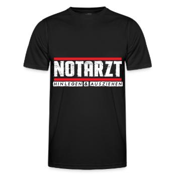 Notarzt bitte ausziehen Sanitäter Ersthelfer - Männer Funktions-T-Shirt - Schwarz - Vorne - AI Model Male 178 dark (178cm)