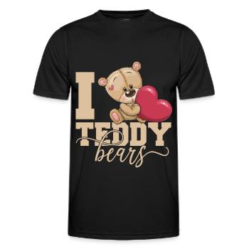 Teddy Bears Love Cute Teddy Bear Bears - Men's Functional T-Shirt - black - Front - AI Model Male 178 dark (178cm)