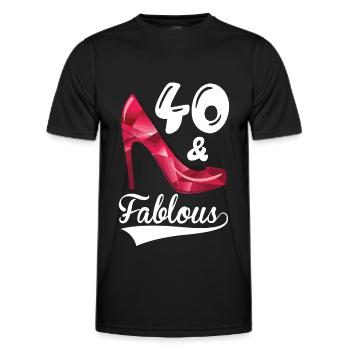 40 und fabelhaft 40 Geburtstag 40 Jahre - Männer Funktions-T-Shirt - Schwarz - Vorne - AI Model Male 178 dark (178cm)
