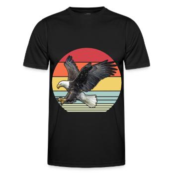 Adler Retro Vogelkunde Raubtiere - Männer Funktions-T-Shirt - Schwarz - Vorne - AI Model Male 178 dark (178cm)