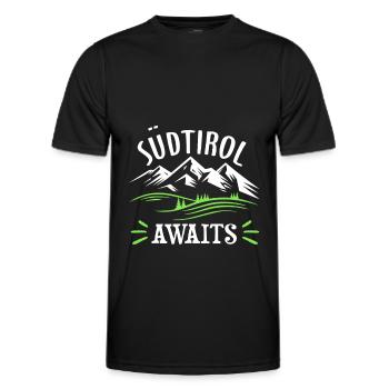 Südtirol Berge Italien Winterurlaub Wandern - Männer Funktions-T-Shirt - Schwarz - Vorne - AI Model Male 178 dark (178cm)