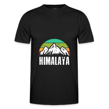 Himalaya Retro Montagnes Alpinistes - T-shirt sport Homme - noir - Devant - AI Model Male 178 dark (178cm)