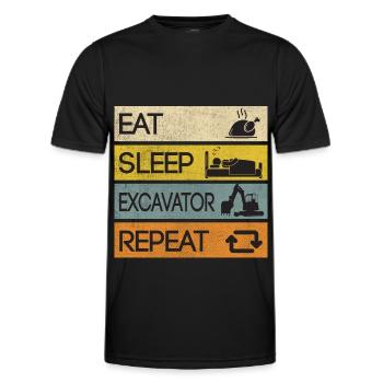 Bagger Baustelle Baggern Repeat - Männer Funktions-T-Shirt - Schwarz - Vorne - AI Model Male 178 dark (178cm)