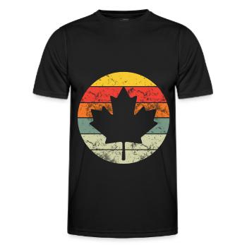 Kanada Ahornblatt Flagge Nordamerika - Männer Funktions-T-Shirt - Schwarz - Vorne - AI Model Male 178 dark (178cm)
