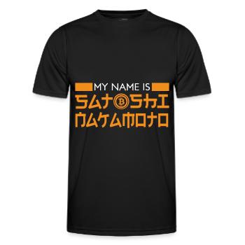Crypto chinois BTC Bitcoin Holder de manière décentralisée - T-shirt sport Homme - noir - Devant - AI Model Male 178 dark (178cm)
