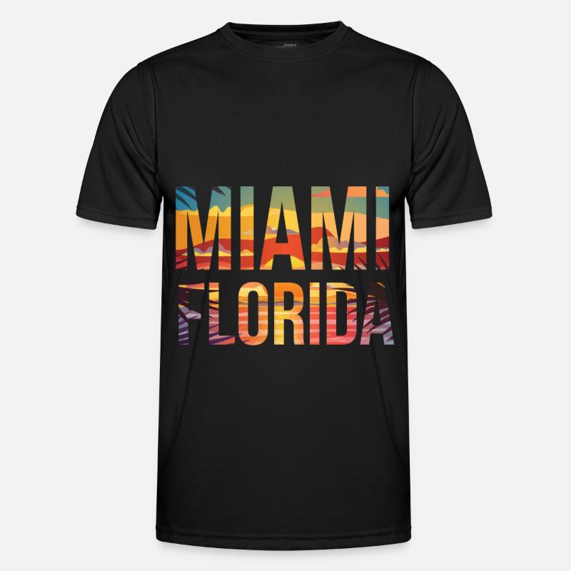 Miami Florida sandy beach surf sunset Men's Functional T-Shirt