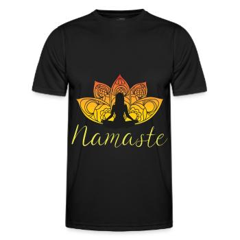 Yoga Namaste Lotusblume Meditation - Männer Funktions-T-Shirt - Schwarz - Vorne - AI Model Male 178 dark (178cm)