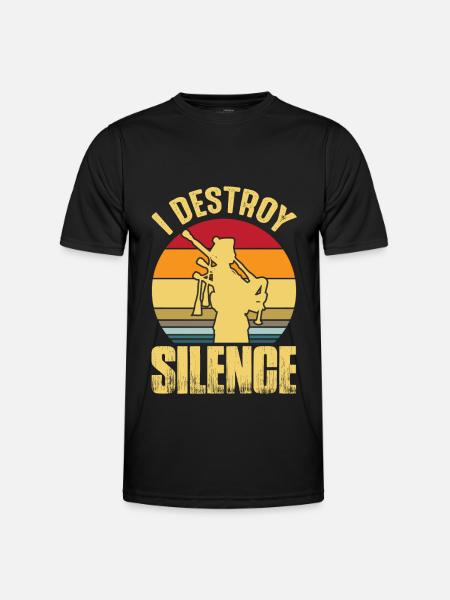 Dudelsack Destroy Silence Sackpfeife Retro - Männer Funktions-T-Shirt - Schwarz