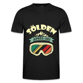 Sölden Après-Ski Ski Resort Austria - Men's Functional T-Shirt - black - Front - AI Model Male 178 dark (178cm)
