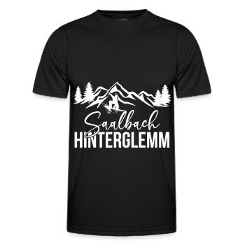 Saalbach Hinterglemm Snowboard Sports d’hiver Montagnes - T-shirt sport Homme - noir - Devant - AI Model Male 178 dark (178cm)