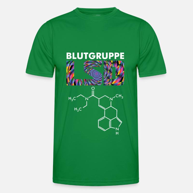 Blutgruppe LSD Strukturformel psychedelisch Männer Funktions-T-Shirt