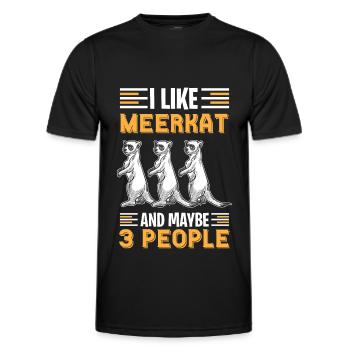 Erdmännchen Tierliebe Surikate - Männer Funktions-T-Shirt - Schwarz - Vorne - AI Model Male 178 dark (178cm)