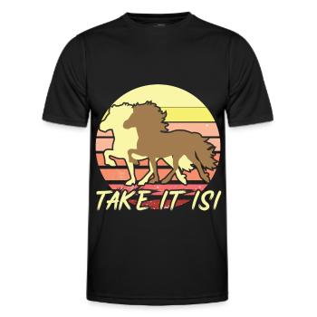 Isi Icelandic Horse Icelandic Iceland Horses - Men's Functional T-Shirt - black - Front - AI Model Male 178 dark (178cm)