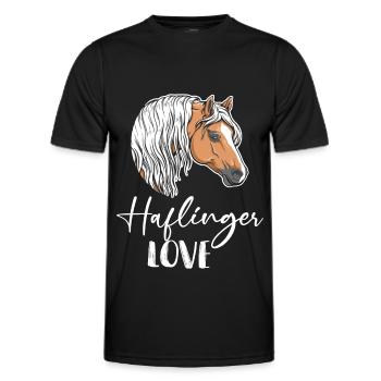 Horse Haflinger Dear Rider Riding Stables - Men's Functional T-Shirt - black - Front - AI Model Male 178 dark (178cm)