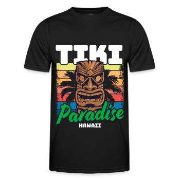 Tiki Paradise Tiki Bar Hawaii Été - T-shirt sport Homme - noir - Devant - AI Model Male 178 dark (178cm)