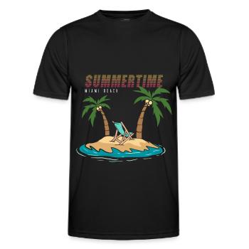 Summertime Miami Beach Vacation - Men's Functional T-Shirt - black - Front - AI Model Male 178 dark (178cm)