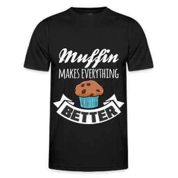 Muffin makes everything better - Men's Functional T-Shirt - black - Front - AI Model Male 178 dark (178cm)