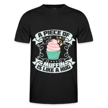 Muffin un morceau est comme un câlin - T-shirt sport Homme - noir - Devant - AI Model Male 178 dark (178cm)