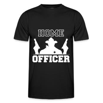 Sheriff Home Officer Sheriffstern Pistolen - Männer Funktions-T-Shirt - Schwarz - Vorne - AI Model Male 178 dark (178cm)