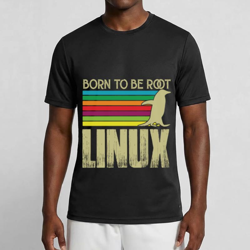 Linux Né pour être root Admin Linux T-shirt sport Homme