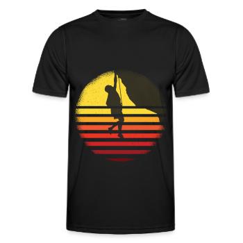 Climbing Bouldering Mountaineers Mountain Climbing Wall - Men's Functional T-Shirt - black - Front - AI Model Male 178 dark (178cm)