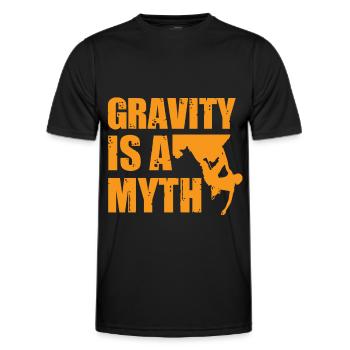 Schwerkraft Mythos Klettern Bouldern Bergsteiger - Männer Funktions-T-Shirt - Schwarz - Vorne - AI Model Male 178 dark (178cm)