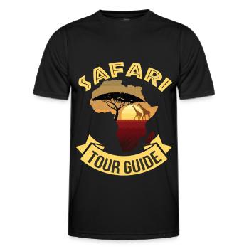 Safari Tour Africa Giraffe - Men's Functional T-Shirt - black - Front - AI Model Male 178 dark (178cm)