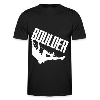 Bouldering Mountaineers Climbing Wall Climbing - Men's Functional T-Shirt - black - Front - AI Model Male 178 dark (178cm)