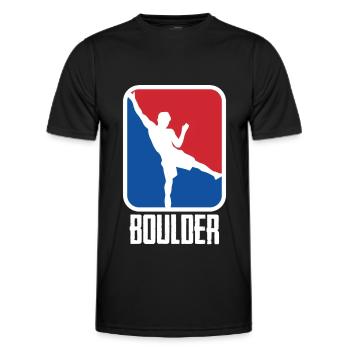 Bouldering Climbing Climbing Wall Climbers Mountains - Men's Functional T-Shirt - black - Front - AI Model Male 178 dark (178cm)