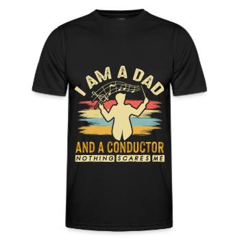 Chef d’orchestre Papa Orchestre de concert Musiciens - T-shirt sport Homme - noir - Devant - AI Model Male 178 dark (178cm)