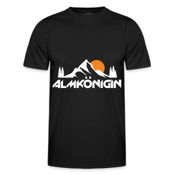 Alm Mountain Hiking Summit Outdoor Trekking - Men's Functional T-Shirt - black - Front - AI Model Male 178 dark (178cm)