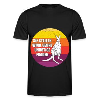 Känguru Retro Beuteltiere Australien - Männer Funktions-T-Shirt - Schwarz - Vorne - AI Model Male 178 dark (178cm)