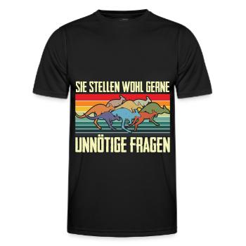 Känguru Unnötige Fragen Australien Retro Fauna - Männer Funktions-T-Shirt - Schwarz - Vorne - AI Model Male 178 dark (178cm)