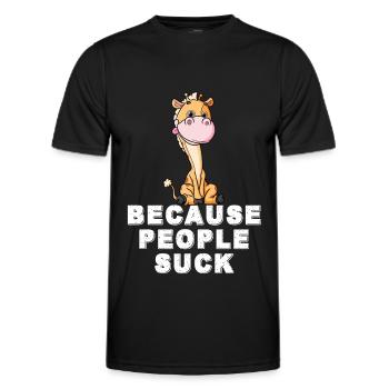 Böse Giraffe Afrika Safari Savanne - Männer Funktions-T-Shirt - Schwarz - Vorne - AI Model Male 178 dark (178cm)