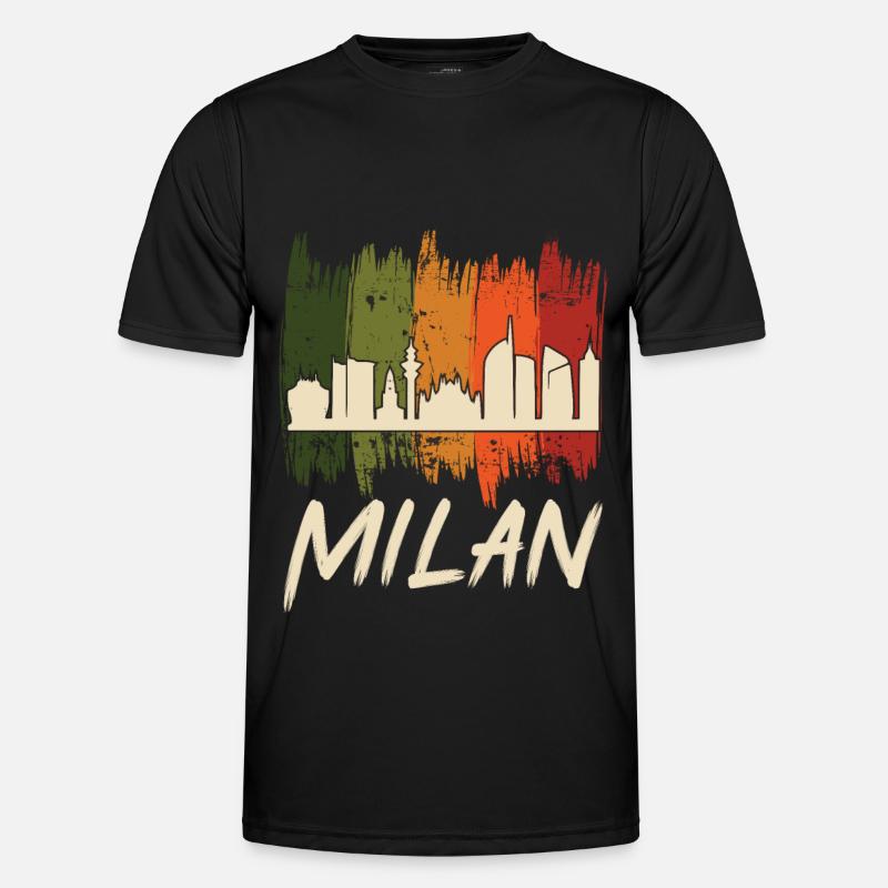 Mailand Retro Skyline mailänder Dom - Männer Funktions-T-Shirt - Schwarz