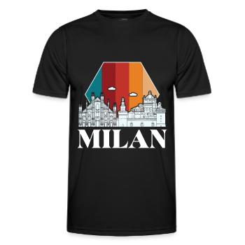 Milan Retro Milan Cathedral Cathedral - Men's Functional T-Shirt - black - Front - AI Model Male 178 dark (178cm)