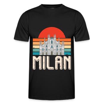 Milan Sunrise Italy Cathedral Milan Cathedral - Men's Functional T-Shirt - black - Front - AI Model Male 178 dark (178cm)