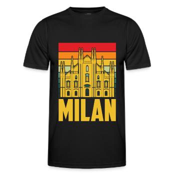 Milan Cathedral in Milan Italy Cathedral - Men's Functional T-Shirt - black - Front - AI Model Male 178 dark (178cm)