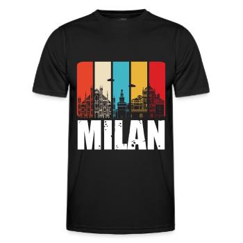 Milan Italie Cathédrale de Milan - T-shirt sport Homme - noir - Devant - AI Model Male 178 dark (178cm)