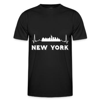 New York Herzschlag NYC Big Apple Freiheitsstatue - Männer Funktions-T-Shirt - Schwarz - Vorne - AI Model Male 178 dark (178cm)