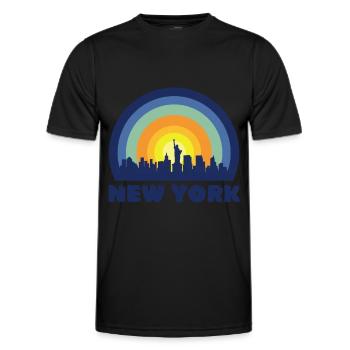 New York City Freiheitsstatue Skyline Big Apple - Männer Funktions-T-Shirt - Schwarz - Vorne - AI Model Male 178 dark (178cm)