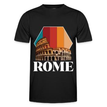 Rome Colisée Rétro Italie Toscane antique - T-shirt sport Homme - noir - Devant - AI Model Male 178 dark (178cm)