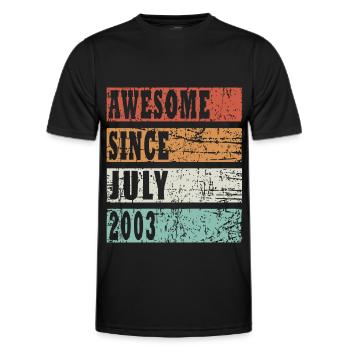 Baujahr 2003 Juli geboren Geschenkidee - Männer Funktions-T-Shirt - Schwarz - Vorne - AI Model Male 178 dark (178cm)