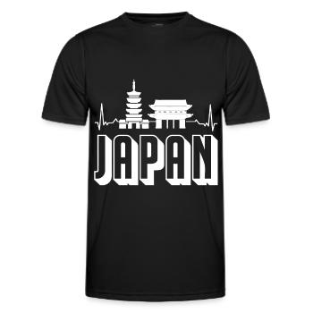 Japon Temple Tokyo Tower Heartbeat Asie - T-shirt sport Homme - noir - Devant - AI Model Male 178 dark (178cm)