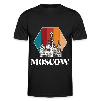 Basilius Kathedrale Moskau Russland Retro - Männer Funktions-T-Shirt - Schwarz - Vorne - AI Model Male 178 dark (178cm)