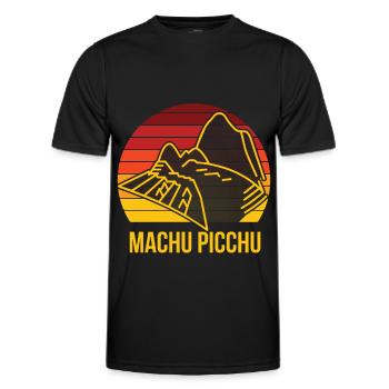 Machu Picchu Berg Peru Inka Weg - Männer Funktions-T-Shirt - Schwarz - Vorne - AI Model Male 178 dark (178cm)