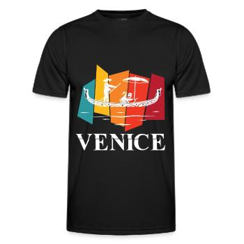 Venice Retro Canal Grande Italy Romance - Men's Functional T-Shirt - black - Front - AI Model Male 178 dark (178cm)