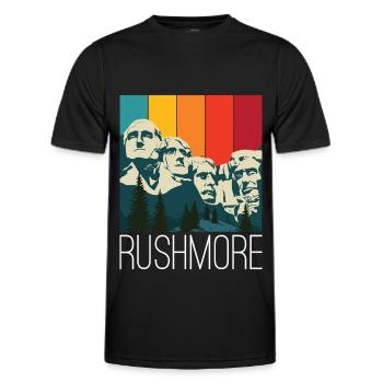 Mémorial du président américain de Rushmore Dakota - T-shirt sport Homme - noir - Devant - AI Model Male 178 dark (178cm)