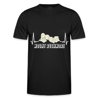 Mount Rushmore Président Heartbeat Dakota États-Unis - T-shirt sport Homme - noir - Devant - AI Model Male 178 dark (178cm)