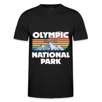 National Park Washington Nationalpark - Männer Funktions-T-Shirt - Schwarz - Vorne - AI Model Male 178 dark (178cm)
